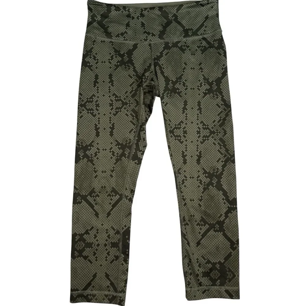 Lululemon Wunder Under High Rise Snake Print Leggings Womens Size 6 30.5” Inseam